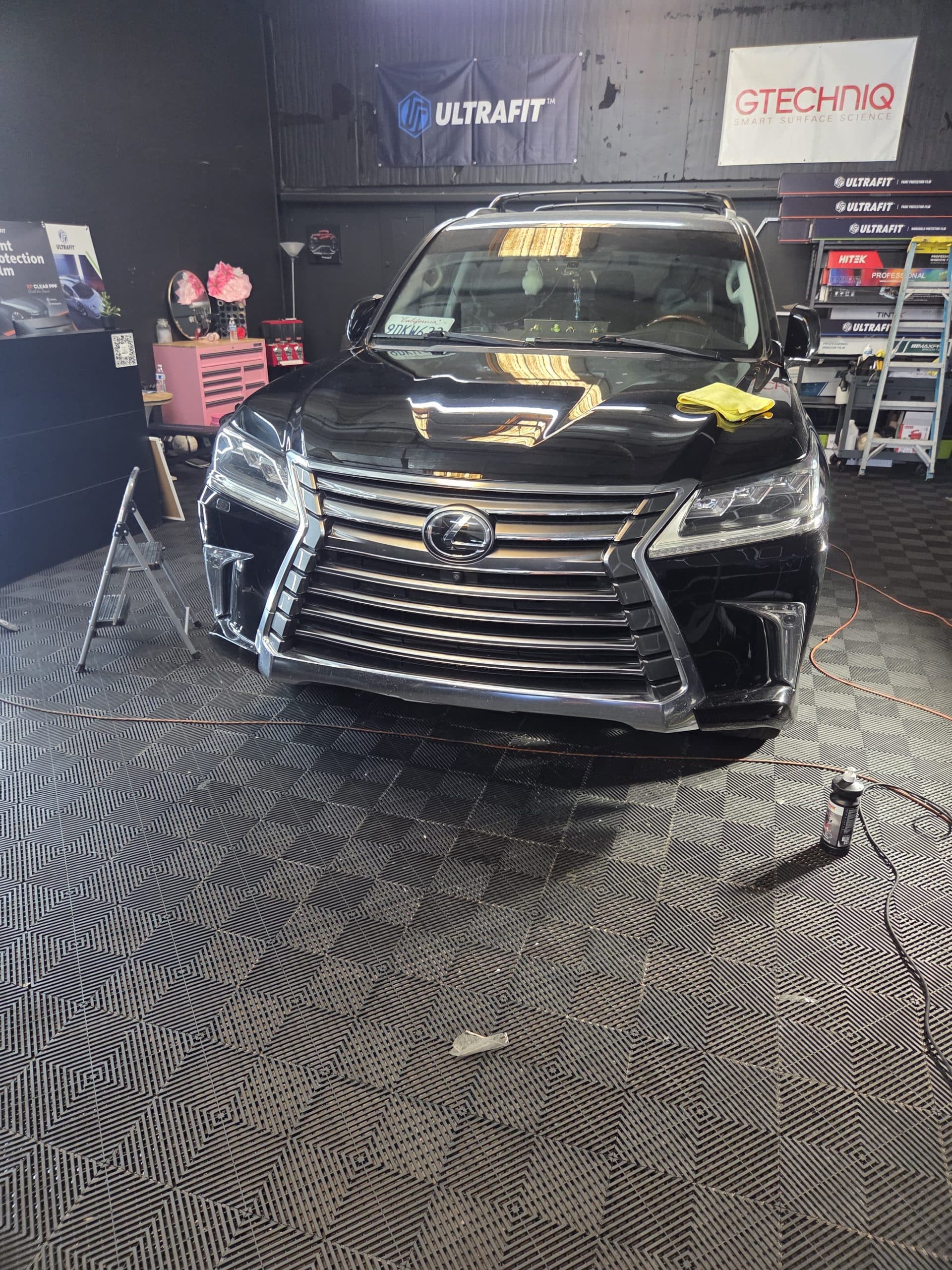 Lexus GX550 with front-end PPF in the shop