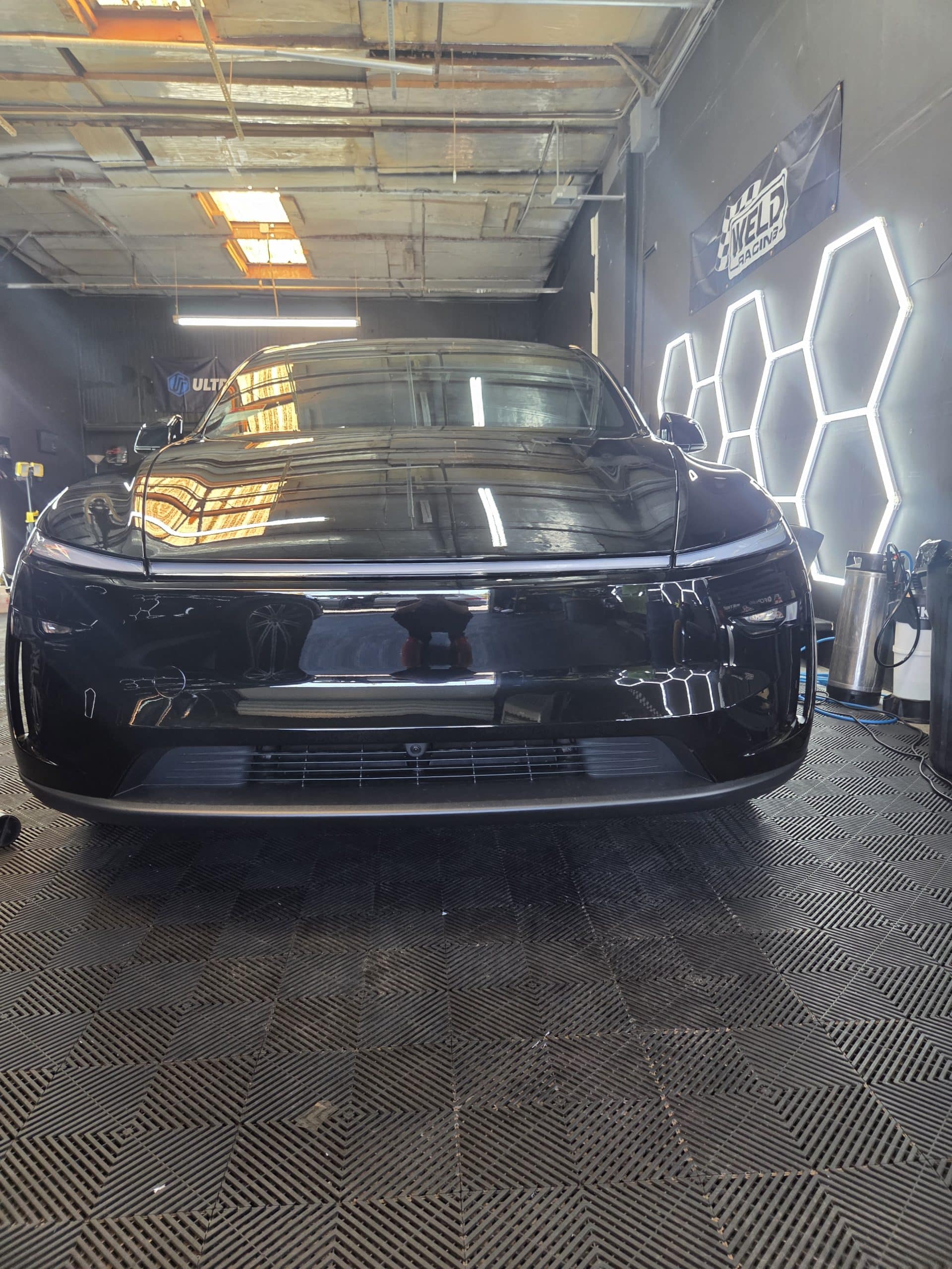Model Y with front-end paint protection film and windshield PPF